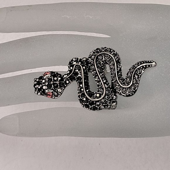 Large Snake Stretch Ring Statement Ring Animal Jewelry - Picture 3 of 12